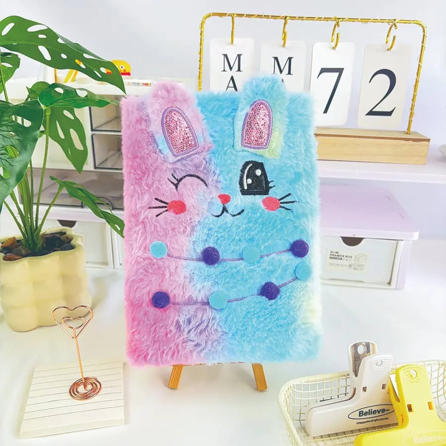 A5 Cute Cat Diary Plush Notebook